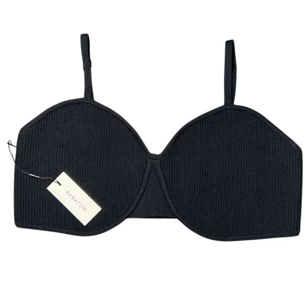 Babaton Sculpt Knit Bra Top Black Size XL